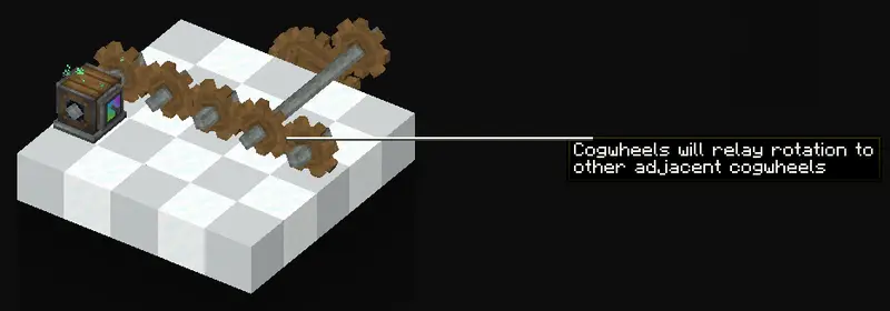 Create Ponder animation: Cogwheels pass rotation sideways and change its direction