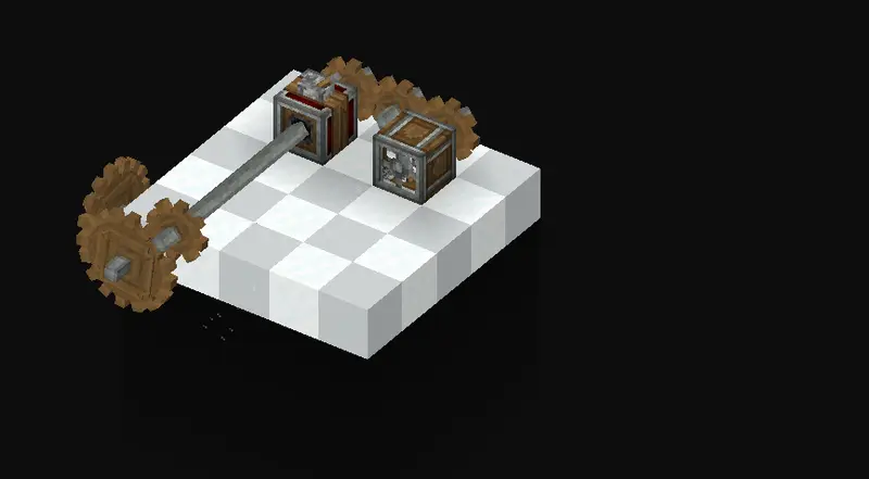 Create Ponder animation: An encased fan washes, smelts or smokes items in bulk