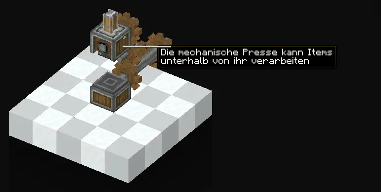 Create-Ponder-Animation: Items mit der mechanischen Presse verarbeiten