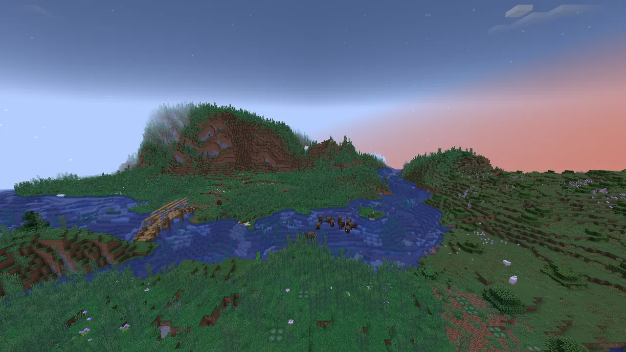 Rivers wind naturally through the land.